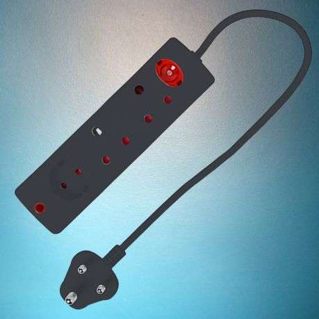 Electricmate Black 3-Way Multiplug with Overload Protection