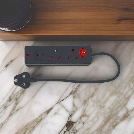Electricmate Black 3-Way Multiplug with Overload Protection