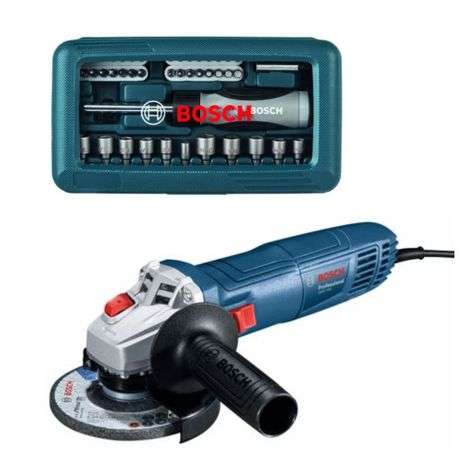 Bosch - Angle Grinder (GWS 700) With Screwdriver Bit Set - 46 Piece