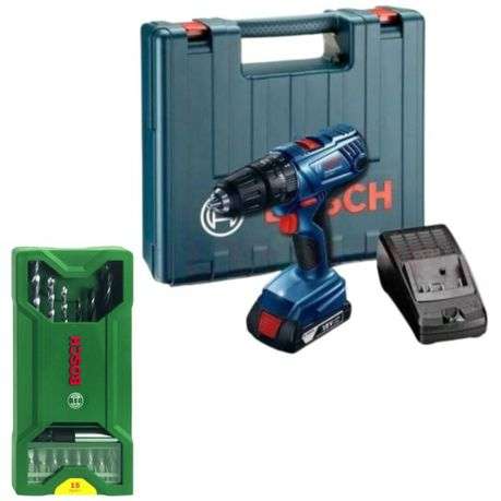 Bosch - Impact Drill Kit(GSB180-LI) with 15Pc Mixed Drill &amp; Screwdriver Set
