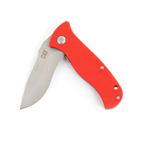 CAT Folding Knife Red Handle 19.1cm