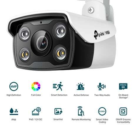 TP-Link VIGI C340-6 4MP Outdoor Full-Colour Bullet Network Camera (6mm)