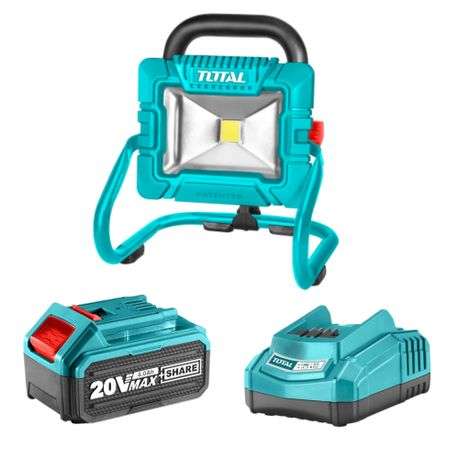 Total Tools - 20V Li-Ion Portable Lamp With 4.0Ah Battery And Charger