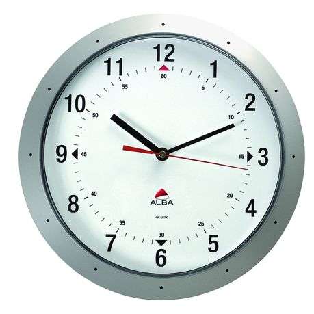 Alba Round Wall Clock 30cm - Metallic Grey