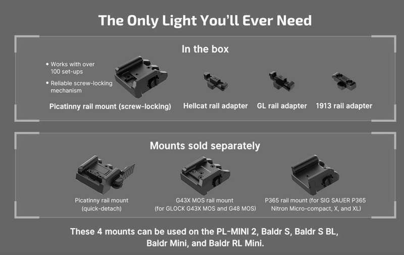 Olight Rail Mount for mini weapon lights