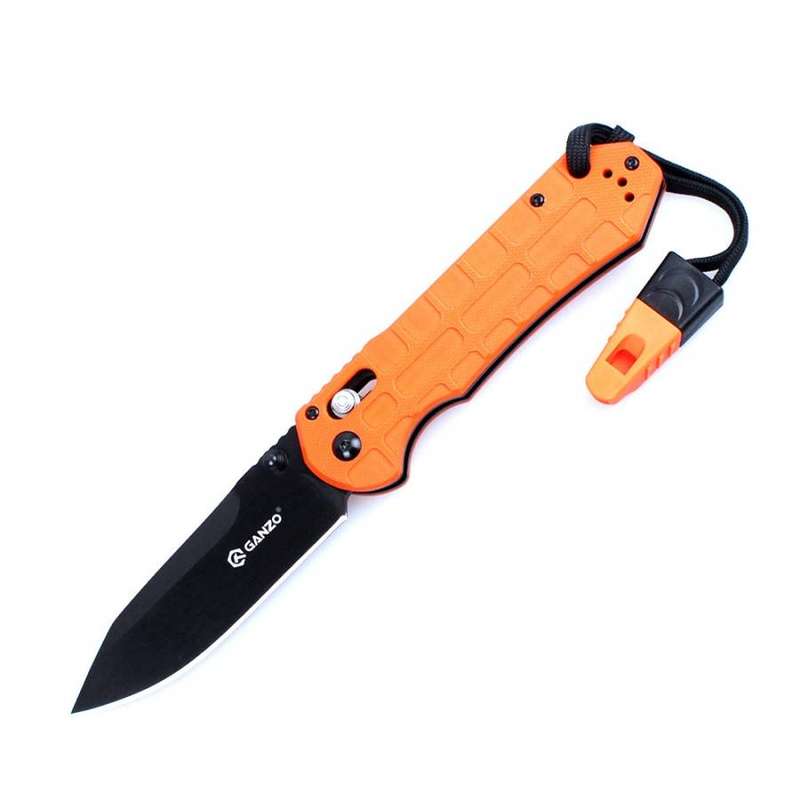 Ganzo G7453P-WS 440C Folding Knife G10 Handle 210mm EDC Tool with Whistle