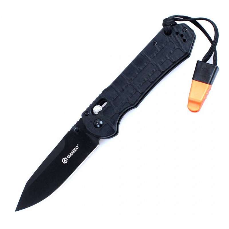 Ganzo G7453P-WS 440C Folding Knife G10 Handle 210mm EDC Tool with Whistle