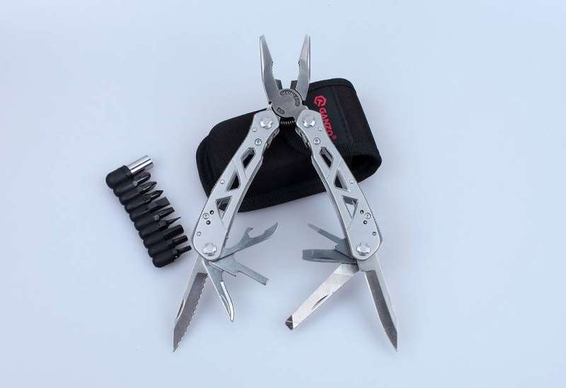 Ganzo G112 3CR13 MultiTool 11-in-1 Full-Size EDC Tool with Nylon Pouch