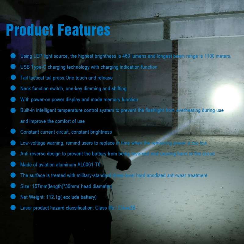 TrustFire T30R LEP 460 Lumens Flashlight with 1100m Throw