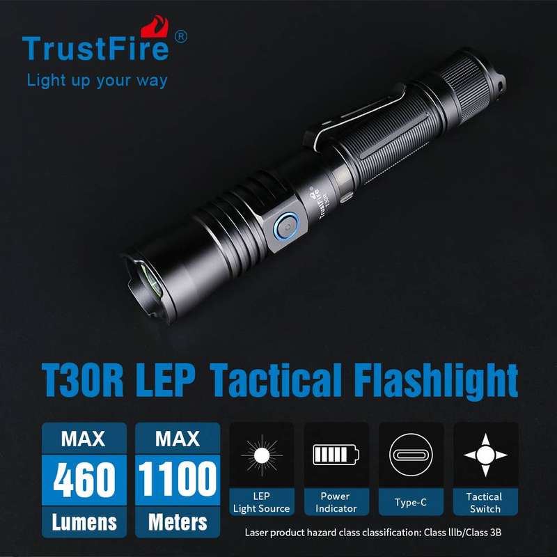 TrustFire T30R LEP 460 Lumens Flashlight with 1100m Throw