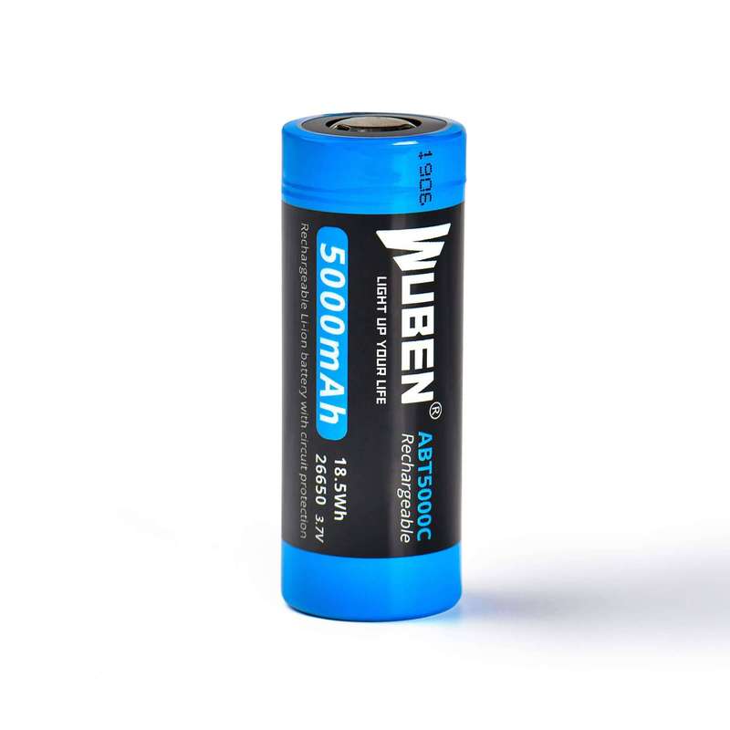Wuben ABT5000C 26650 5000mAh Rechargeable Protected Lithium Battery