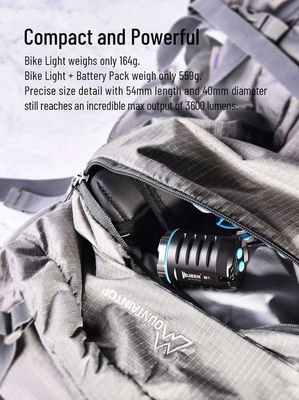 WUBEN B1 Professional MTB Bicycle Light 3600LM 179m Rechargeable