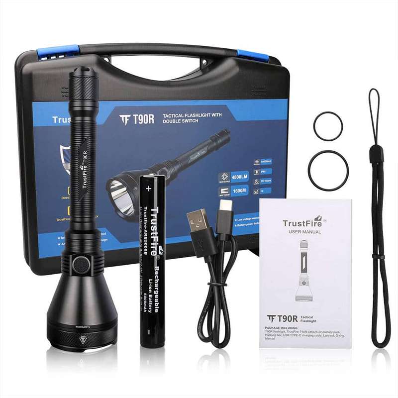 TrustFire T90R Kit A 4800 Lumens Flashlight with 1600m Throw