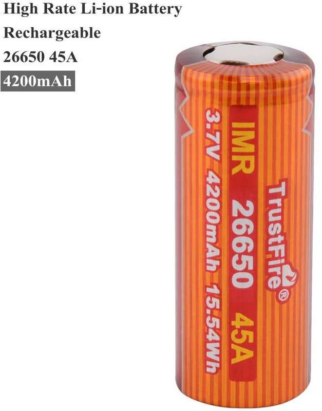 TrustFire 26650 4200mAh 45A Unprotected Flat Top Battery