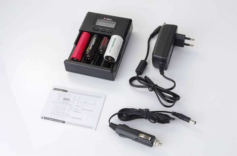 Soshine H4 LCD Li-ion/NiMH/LiFePO4 Battery Charger for 14500 18350 18650 26650 AA AAA C