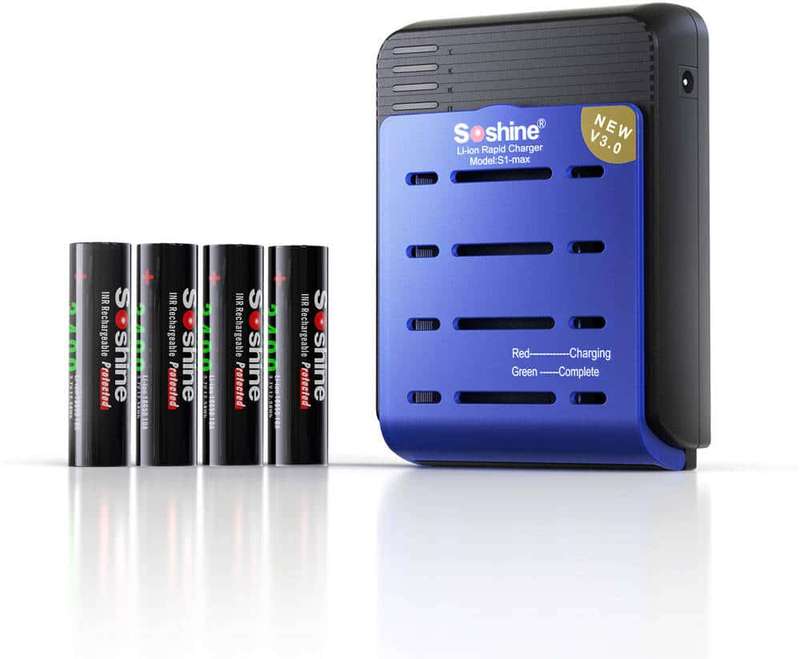 Soshine S1 Max Speedy Smart Charger for 18650 17500 18500 17650 Li-Ion Batteries