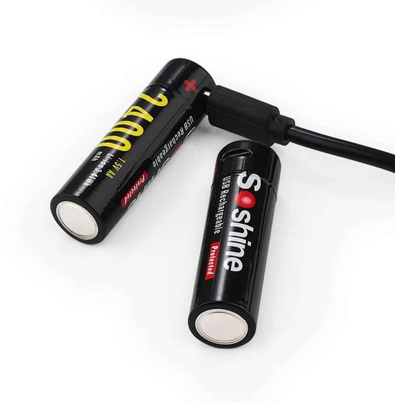 Soshine AA USB-1.5V 2400Lithium with USB cable