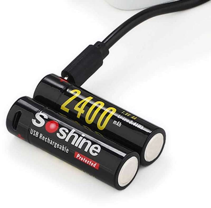 Soshine AA USB-1.5V 2400Lithium with USB cable