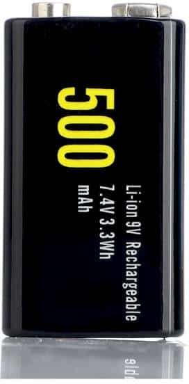 Soshine 9V USB Rechargeable Li-ion Battery 500mAh 7.4V with Power Display