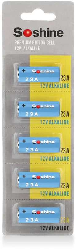 Soshine 23A 5 Pack Alkaline Battery for Remotes
