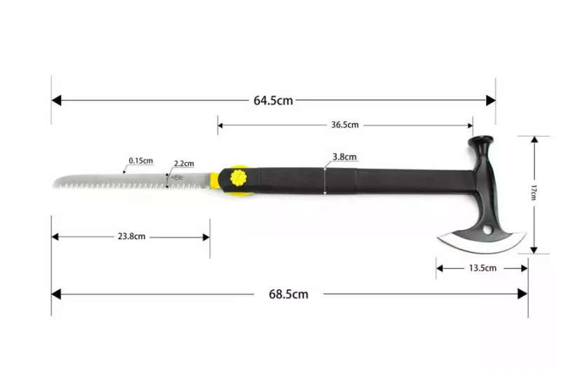 Firebird FSA02-YE Multi-Tool Axe 443mm 3Cr13 Steel with Saw and Flint