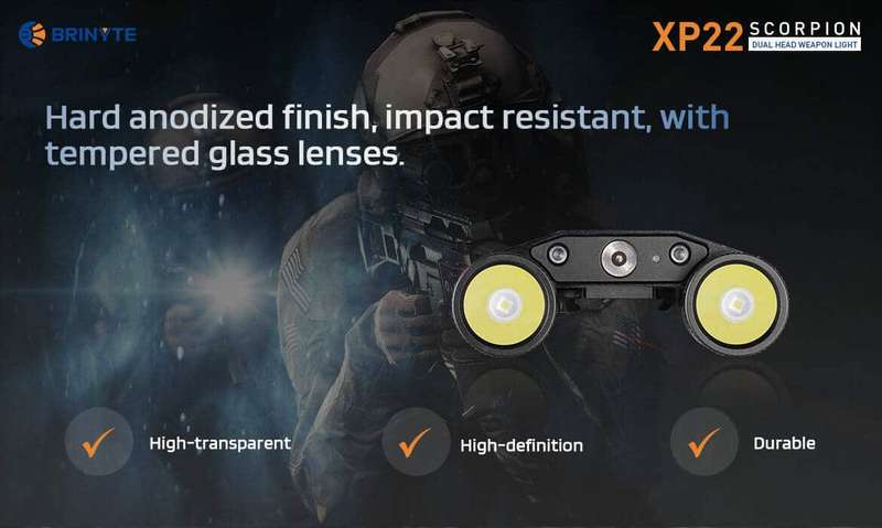 END OF RANGE Brinyte XP22 Scorpion AR Light 400 Lumen 230m Throw Rechargeable Tactical Light