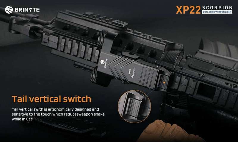 END OF RANGE Brinyte XP22 Scorpion AR Light 400 Lumen 230m Throw Rechargeable Tactical Light