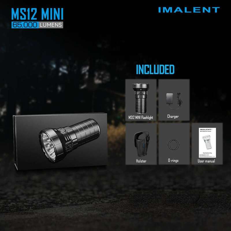 Imalent MS12 Mini 65000 Lumen 1036m Throw Rechargeable LED Searchlight