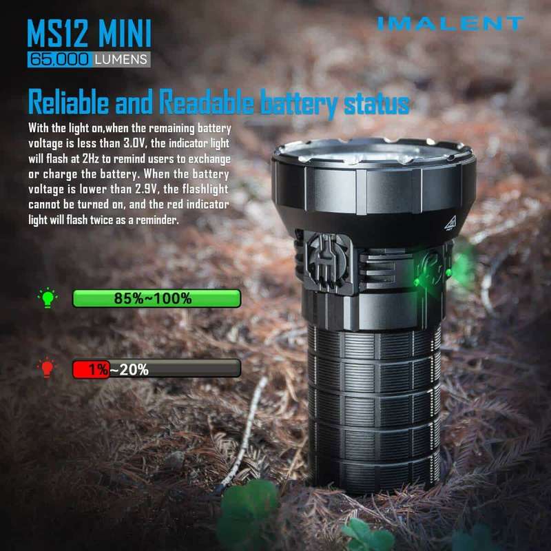 Imalent MS12 Mini 65000 Lumen 1036m Throw Rechargeable LED Searchlight
