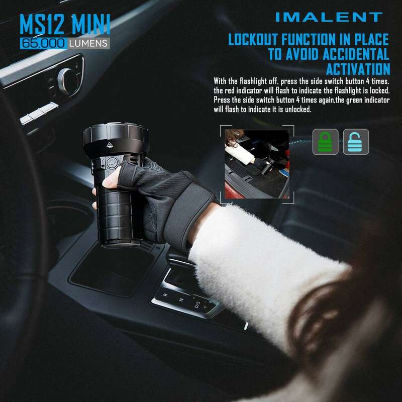 Imalent MS12 Mini 65000 Lumen 1036m Throw Rechargeable LED Searchlight