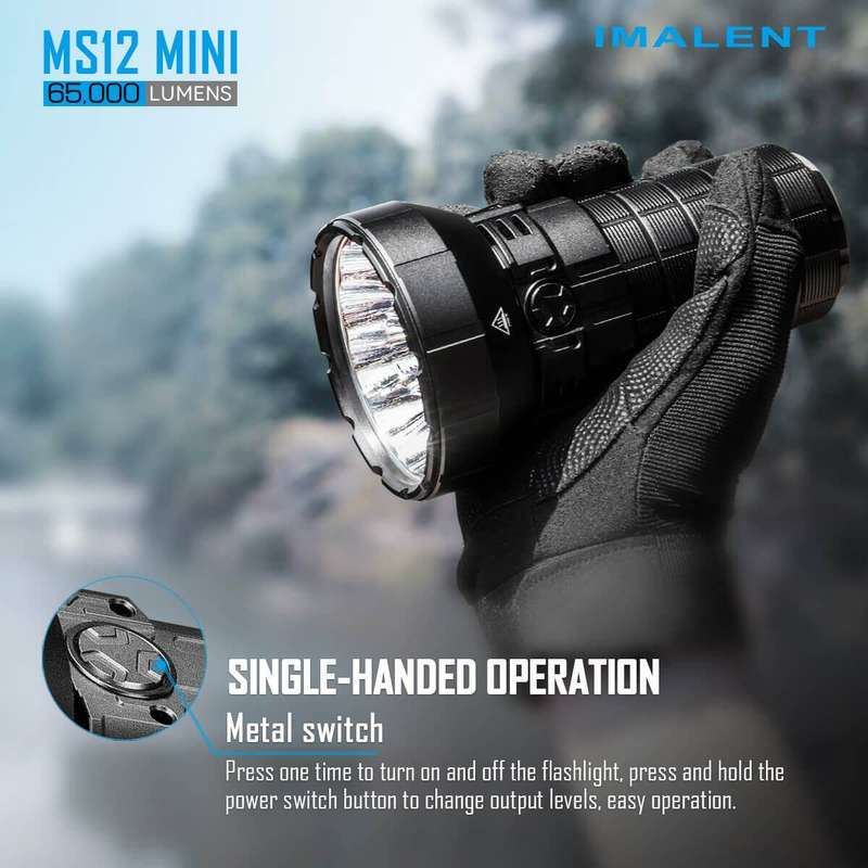 Imalent MS12 Mini 65000 Lumen 1036m Throw Rechargeable LED Searchlight