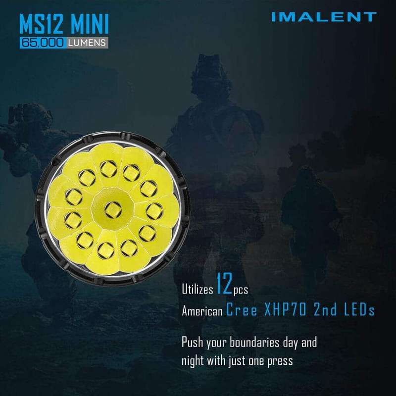 Imalent MS12 Mini 65000 Lumen 1036m Throw Rechargeable LED Searchlight