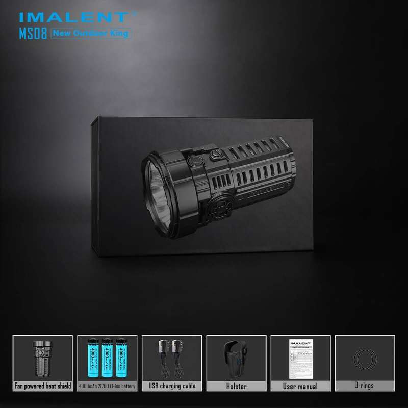 Imalent MS08 34000 Lumen 738m Throw Rechargeable LED Searchlight with Cooling Fans