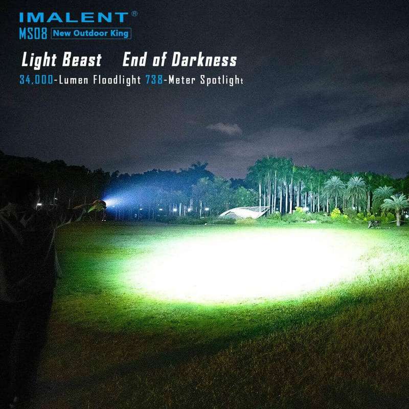Imalent MS08 34000 Lumen 738m Throw Rechargeable LED Searchlight with Cooling Fans