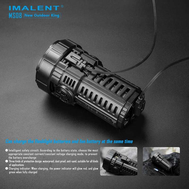 Imalent MS08 34000 Lumen 738m Throw Rechargeable LED Searchlight with Cooling Fans