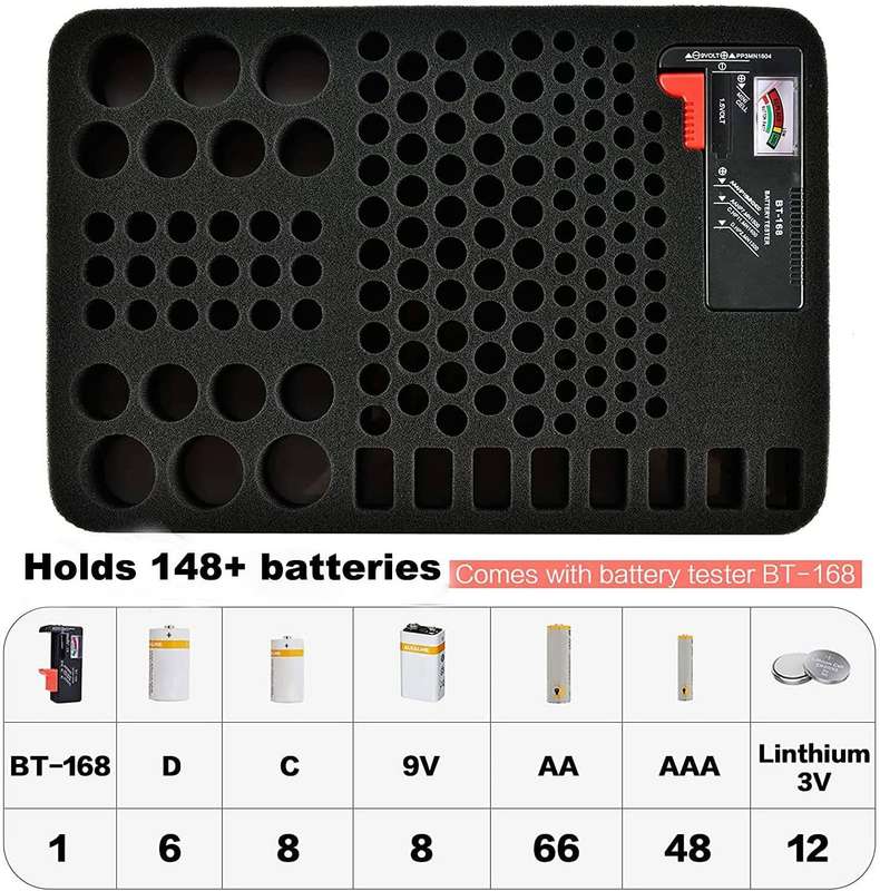 TorchSA Battery Organiser Holder for 66xAA 48xAAA 8xC 6xD 8x9V