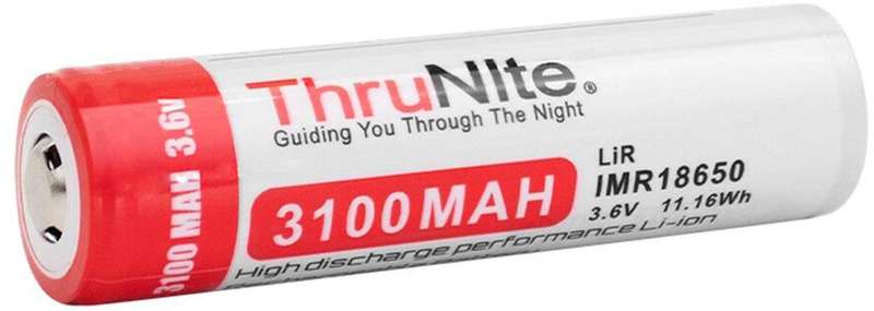 Thrunite 18650 3100mAh IMR Battery 3.7V High-Drain Protected Button Top