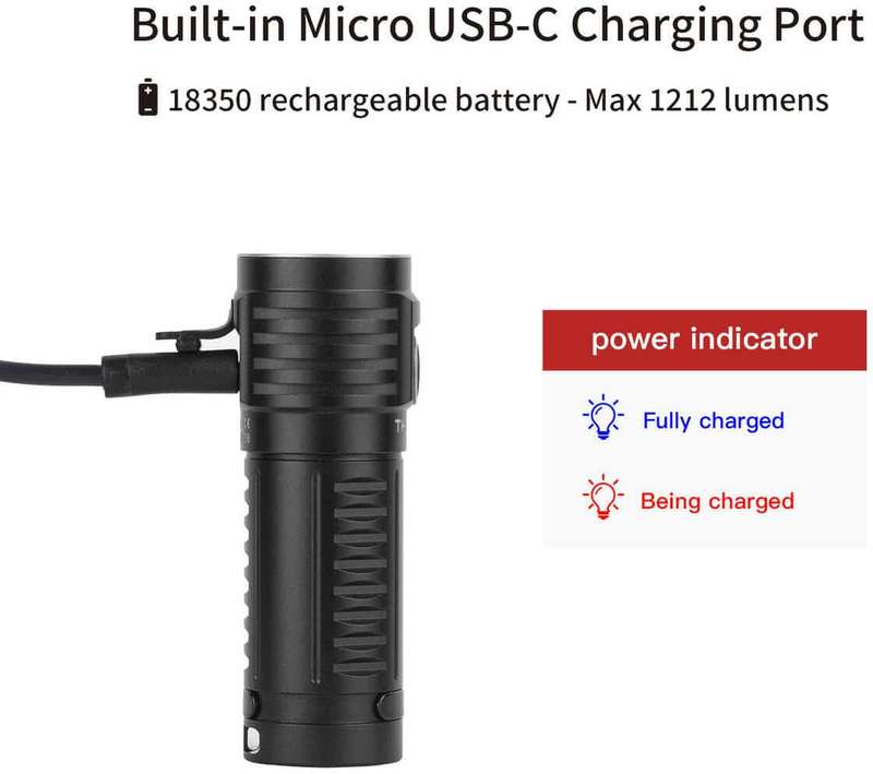 Thrunite T1S 1212LM 184m Throw Rechargeable EDC Flashlight