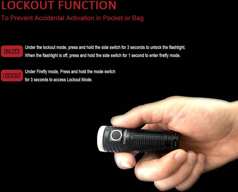 Thrunite T1 1500LM 102m Throw Rechargeable EDC Flashlight