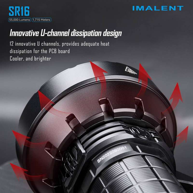 Imalent SR16 55000LM 1715m Rechargeable Tactical Flashlight