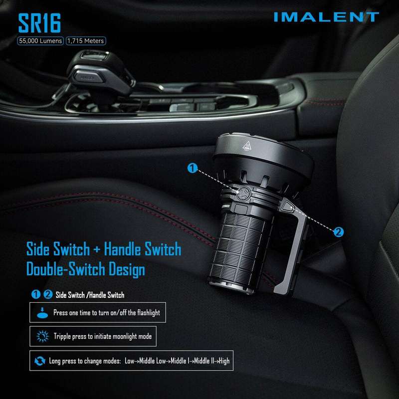 Imalent SR16 55000LM 1715m Rechargeable Tactical Flashlight