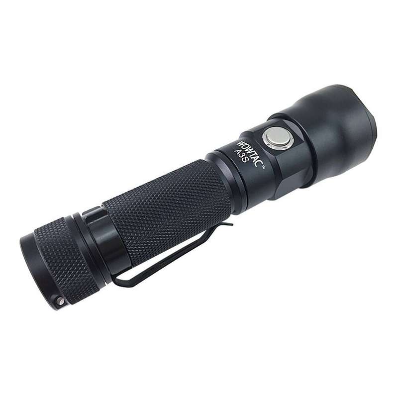WOWtac A3S 1000 Lumen 277m Throw Rechargeable Zoomable LED Flashlight Black
