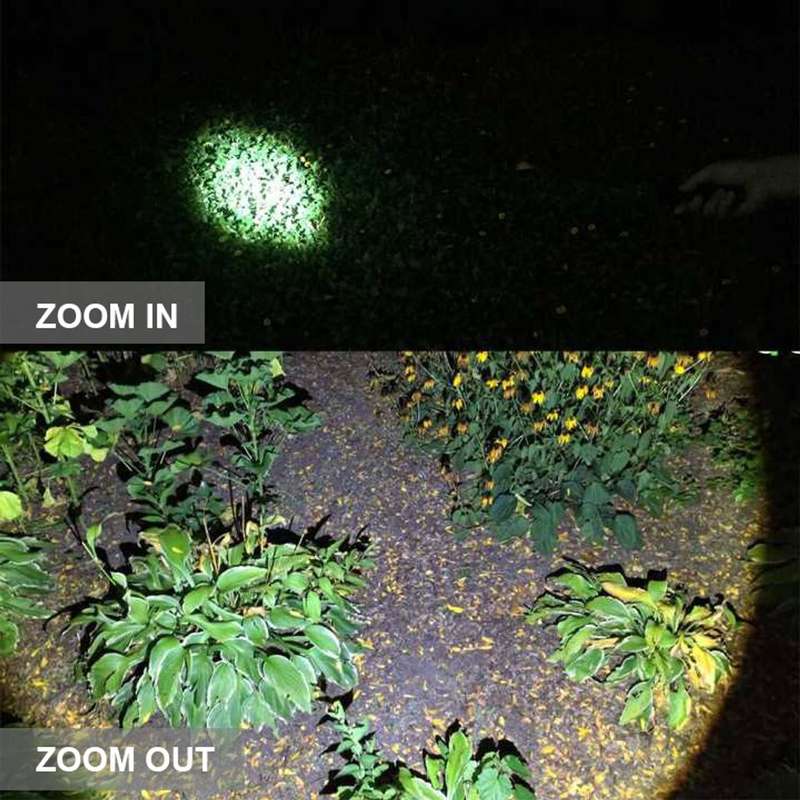 WOWtac A3S 1000 Lumen 277m Throw Rechargeable Zoomable LED Flashlight Black