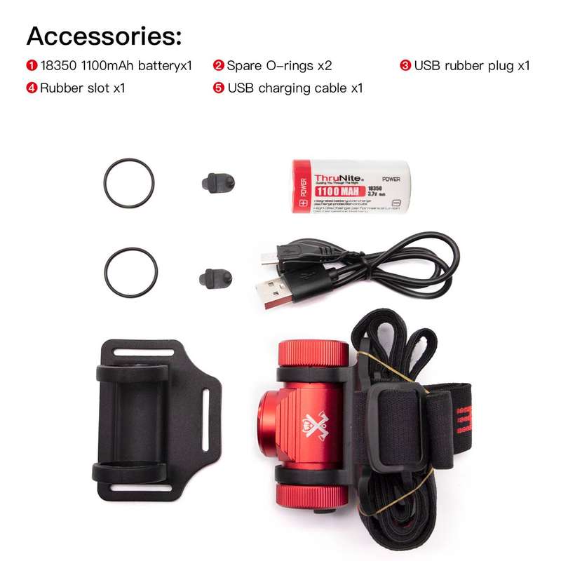 ThruNite TH02 NW RED, 1500lm, 118m Throw