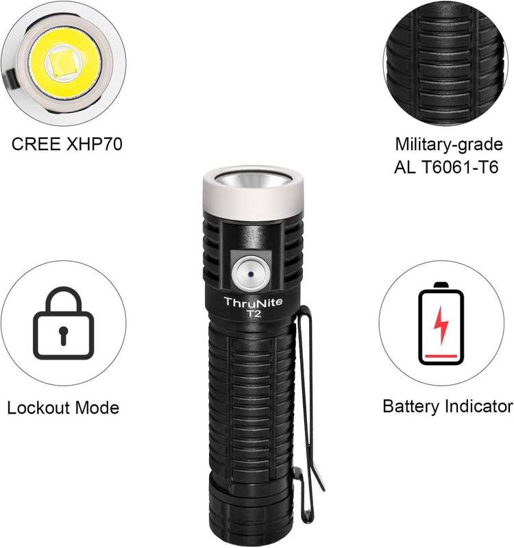 Thrunite T2 3757LM 158m Throw Rechargeable EDC Flashlight NW