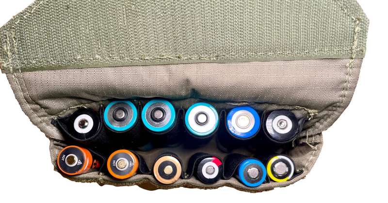 TorchSA EDC Battery Pouch for 12 Batteries 18650 21700 Compatible Velcro