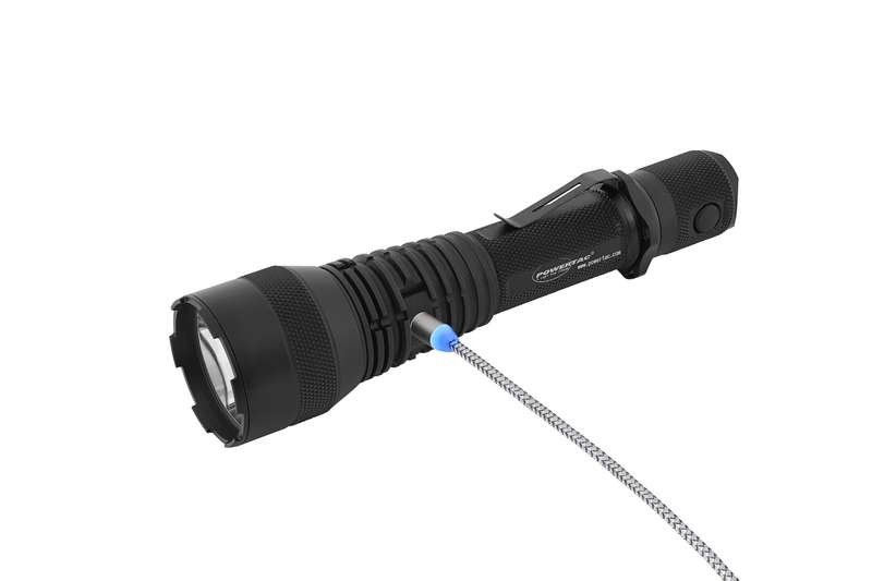 Powertac Huntsman XLT Kit 1200 Lumen 1000m Throw Rechargeable Tactical Flashlight