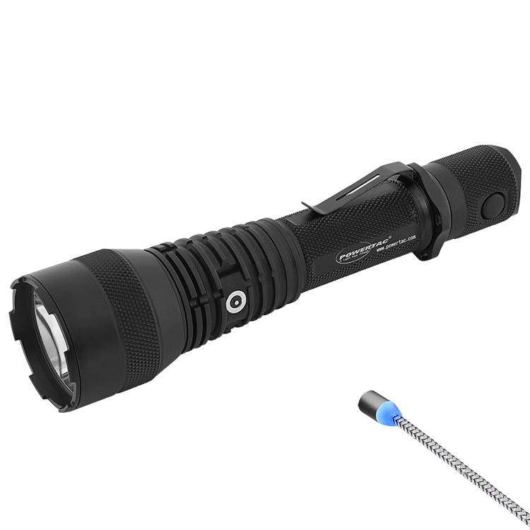 Powertac Huntsman XLT Kit 1200 Lumen 1000m Throw Rechargeable Tactical Flashlight
