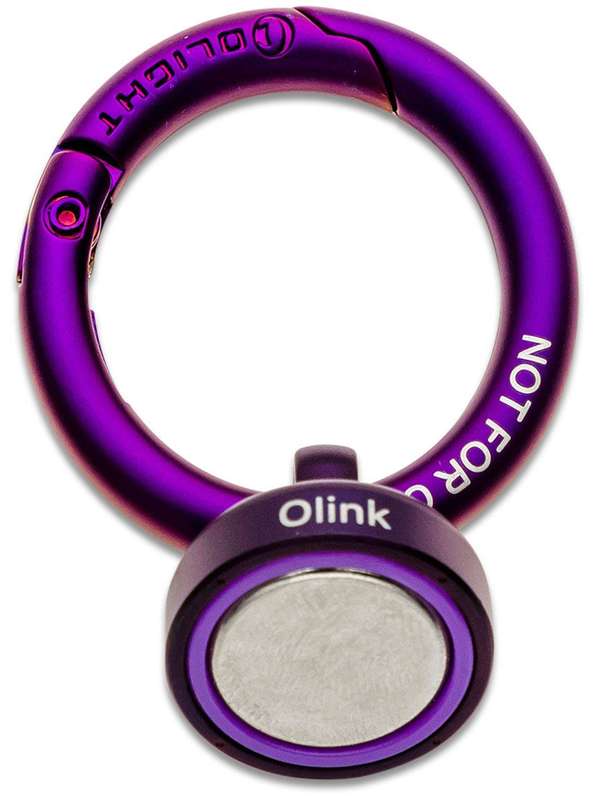 Olight Olink Purple Magnetic Hook Carabiner-Style Ring for Flashlights