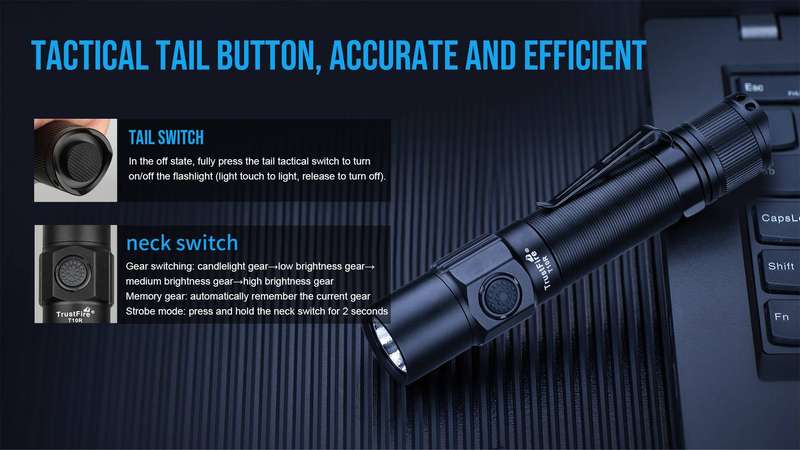 TrustFire T10R 1800 Lumens EDC Flashlight with 276m Throw